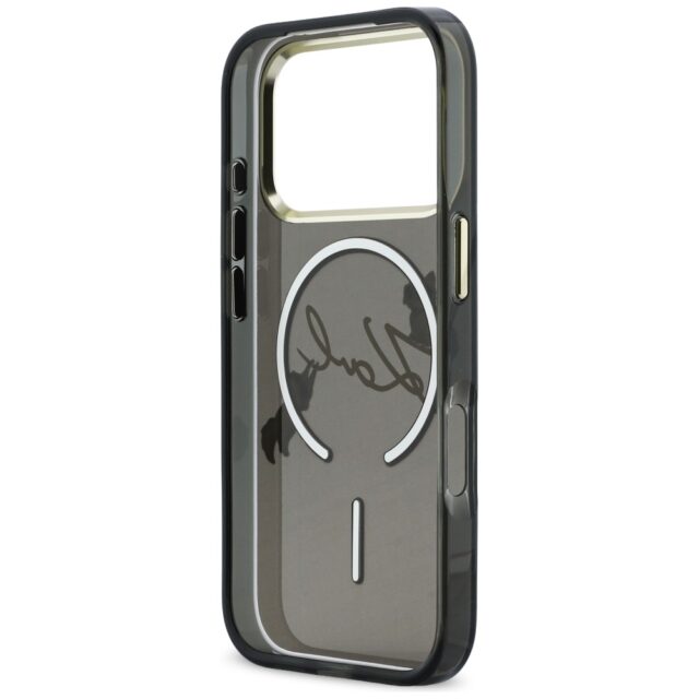 Case Karl Lagerfeld IML Choupettes Karl  Script Logo MagSafe for iPhone 17 Pro Max black - imagine 7