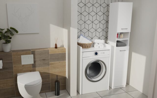 WASHING MACHINE CABINET POLA NP WHITE - imagine 6