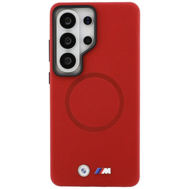 Case BMW M Metal Logo MagSafe for Samsung Galaxy S26 Ultra red - imagine 3
