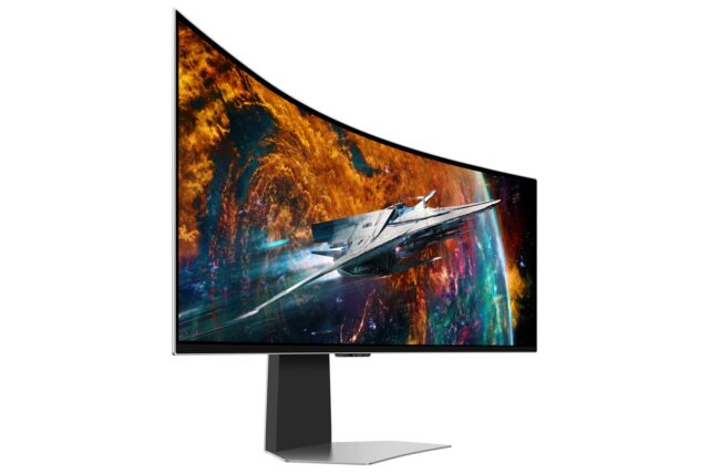 Samsung G95SC computer monitor 124.5 cm (49 ) 5120 x 1440 pixels Dual QHD OLED Silver - imagine 6