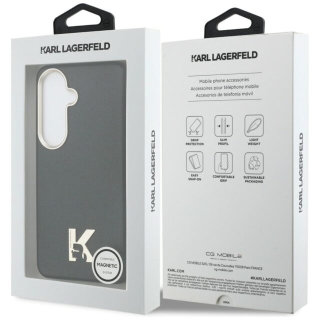 Case Karl Lagerfeld K Metal Logo MagSafe for Samsung Galaxy S26 black - imagine 8