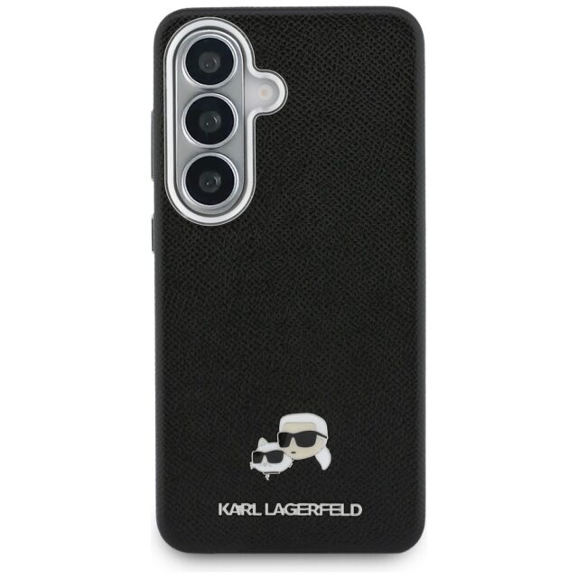 Karl Lagerfeld Grained PU Leather K&CH Heads Magnetic Zadní Kryt pro Samsung Galaxy S26+ Black - imagine 3
