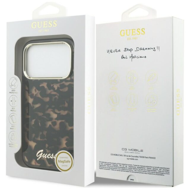 Case Guess IML Script Metal MagSafe for   iPhone 17 Pro tortoise - imagine 8