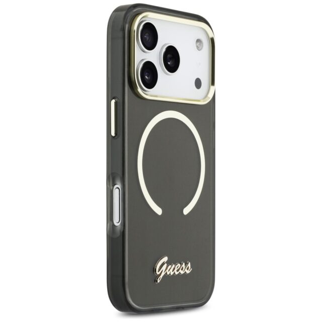 Case Guess IML Script Metal MagSafe for   iPhone 17 Pro black - imagine 4