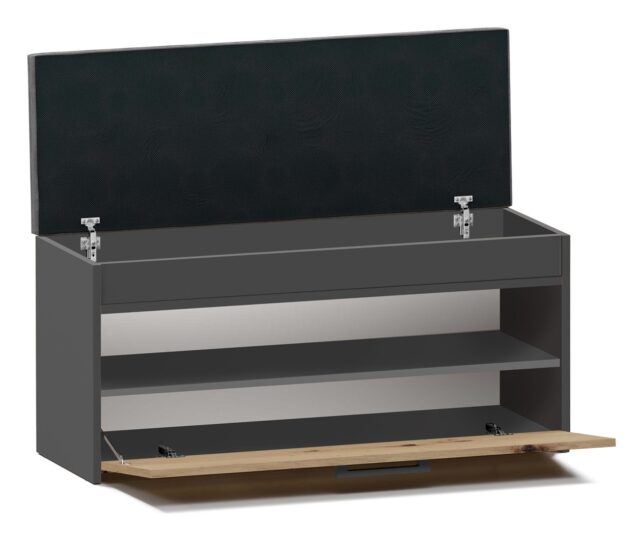 Topeshop PARMA SZAFKA ANT/ART shoe organizer Closed Anthracite  Oak - imagine 2