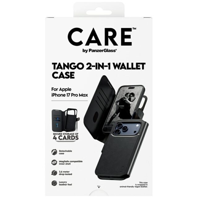 Case CARE by PanzerGlass Feature Tango 2w1 Wallet Case MagSafe for iPhone 17 Pro Max black - imagine 5
