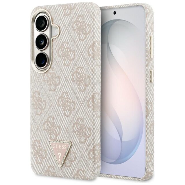 Case Guess 4G Triangle Logo MagSafe for   Samsung Galaxy S26 pink - imagine 2