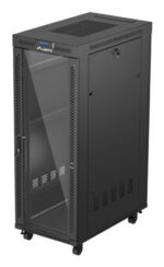 Standing installation rack cabinet 19  32U 600x1000 black glass door LCD Lanberg (flat pack)