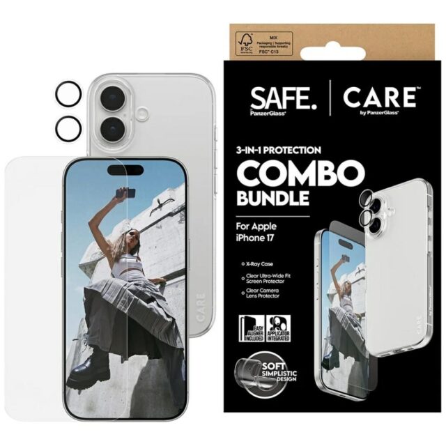CARE by PanzerGlass Fashionable Combo 3in1 Case + Glass + Lens for iPhone 17 - imagine 3