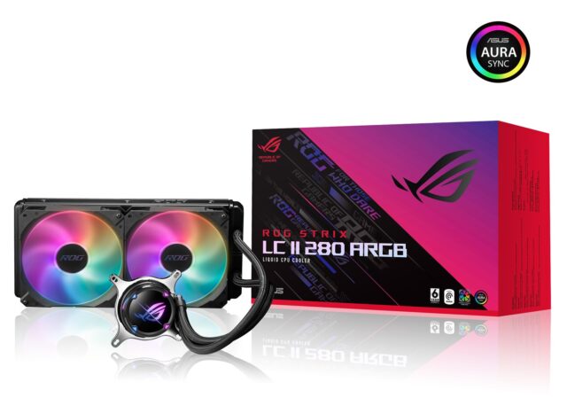 ASUS ROG STRIX LC II 280 ARGB Processor All-in-one liquid cooler 14 cm Black 1 pc(s) - imagine 2