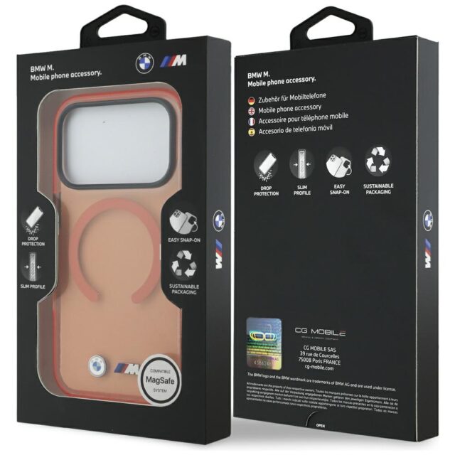 Etui BMW M IML Metal Logos MagSafe do     iPhone 17 Pro pomarańczowy - imagine 8