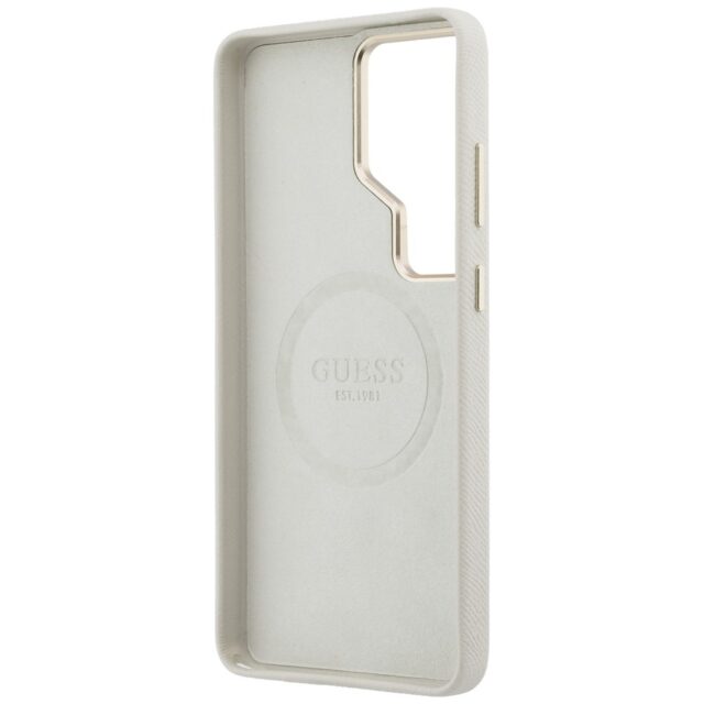 Case Guess Rhinestone Round Logo MagSafe for Samsung Galaxy S26 Ultra beige - imagine 7