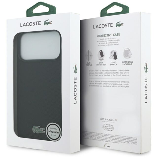 Lacoste Petit Pique Lacquer Logo MagSafe Case for iPhone 17 Pro Max Black - imagine 8