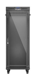 Standing installation rack cabinet 19  32U 600x1000 black glass door LCD Lanberg (flat pack) - imagine 2