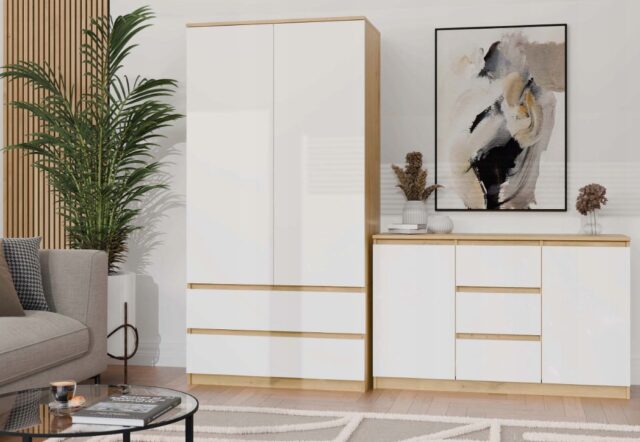 ARTISAN 2-DOOR 3-DRAWER CHEST OF DRAWERS/WHITE - imagine 8