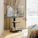 Stand / cart for TV Ergo-Office  max. load 50kg / 5kg shelf  max. VESA 600x400  built-in power strip  black  ER-304 B - imagine 9