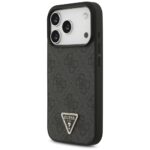 Guess Leather 4G Triangle Strass MagSafe case for iPhone 17 Pro black - imagine 2