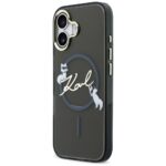 Case Karl Lagerfeld IML Choupettes Karl  Script Logo MagSafe for iPhone 17 black - imagine 2