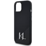 Case Karl Lagerfeld Silicone Shadow Metal Initial MagSafe for iPhone 15 black - imagine 6