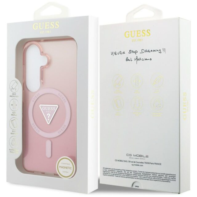 Case Guess IML Gradient Triangle MagSafe for Samsung Galaxy S26 pink - imagine 8