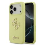 Guess Liquid Silicone 4G Metal Logo Zadní Kryt pro iPhone 17 Pro Yellow