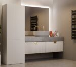 BATHROOM CABINET NEL DD 1K BASKET CASMERE COLOUR LONG DOORS - imagine 8