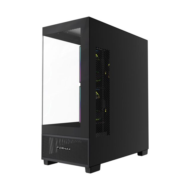 Gembird Gaming case Fornax X550 aquarium type  ATX  2x USB 3.2 + 1x USB type-C  black - imagine 5