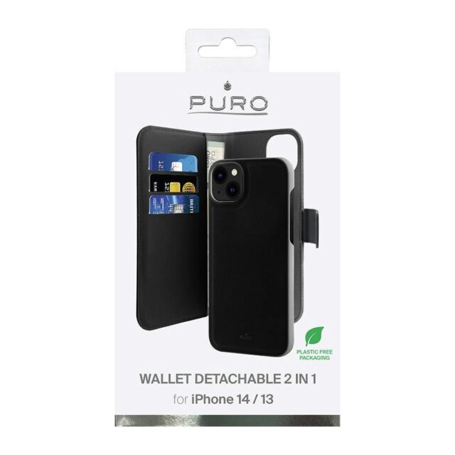 Puro Wallet Detachable iPhone 14 Plus /15 Plus 6,7" 2in1 black IPC1467BOOKC3BLK - imagine 3
