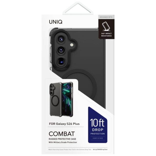 Case UNIQ Combat for Samsung Galaxy S26 Plus  Magclick Charging black - imagine 3
