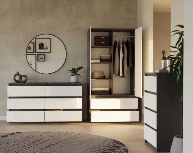 MALWA SS-90 wardrobe  anthracite/white - imagine 7