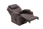 EXTRALINK FOTEL WYPOCZYNKOWY MASUJĄCY Z PODNÓŻKIEM BRĄZOWY - imagine 3