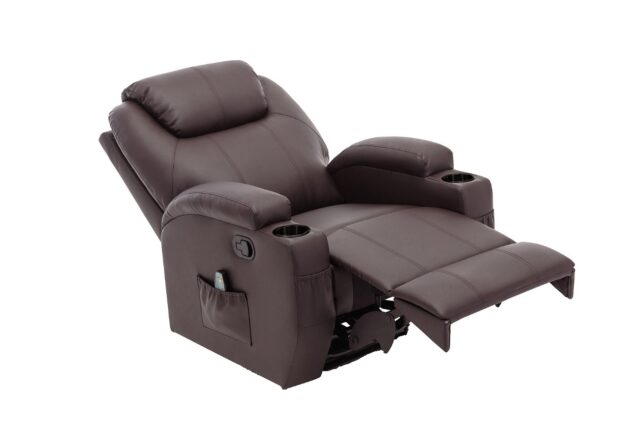 EXTRALINK FOTEL WYPOCZYNKOWY MASUJĄCY Z PODNÓŻKIEM BRĄZOWY - imagine 3
