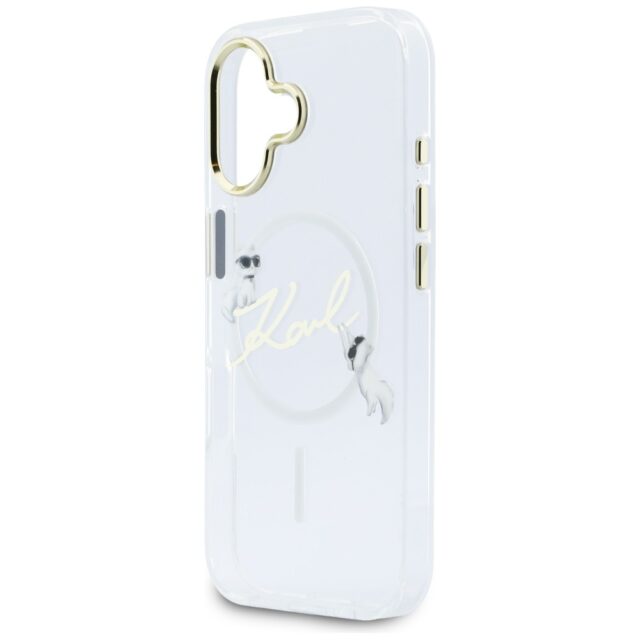 Case Karl Lagerfeld IML Choupettes Karl  Script Logo MagSafe for iPhone 17 transparent - imagine 6