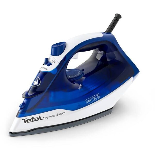 Tefal FV2838 Dry & Steam iron Cerilium soleplate 2400 W Blue  White - imagine 6