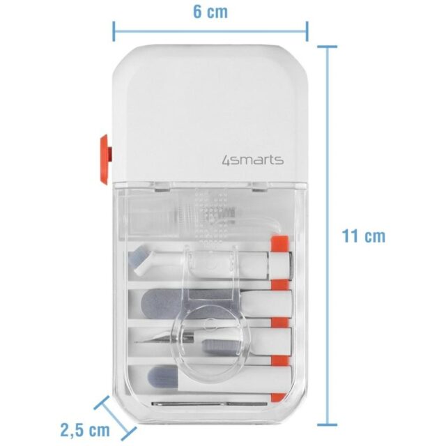 Multifunctional cleaning set 4smarts 10in1 for phones and devices white - imagine 8