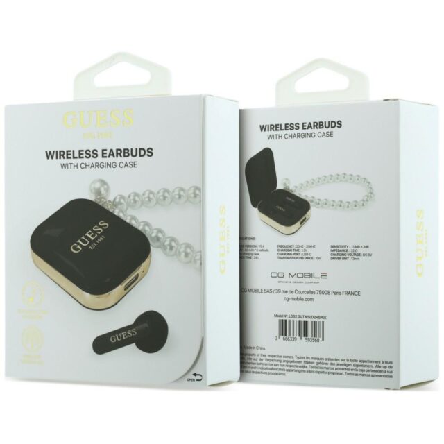 Earphones TWS Guess Pearl Strap black - imagine 5