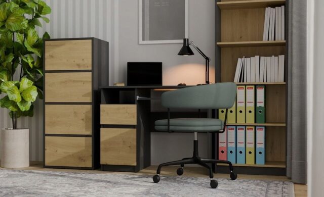 ALMA CHEST OF DRAWERS  ANTHRACITE/ARTISAN OAK - imagine 9