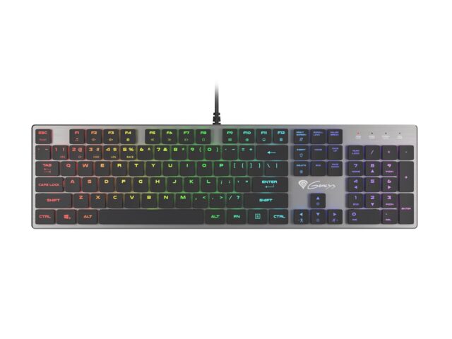 GENESIS Thor 420 RGB keyboard Gaming USB AZERTY US English Silver - imagine 2