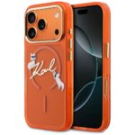 Case Karl Lagerfeld IML Choupettes Karl  Script Logo MagSafe for iPhone 17 Pro orange