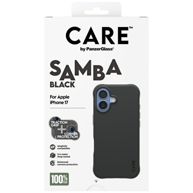 Case CARE by PanzerGlass Fashionable Samba MagSafe for iPhone 17 black - imagine 5