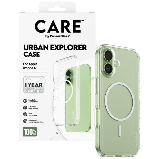 CARE by PanzerGlass Flagship Urban Explorer Case w. White MagSafe for iPhone 17 Clear - imagine 4