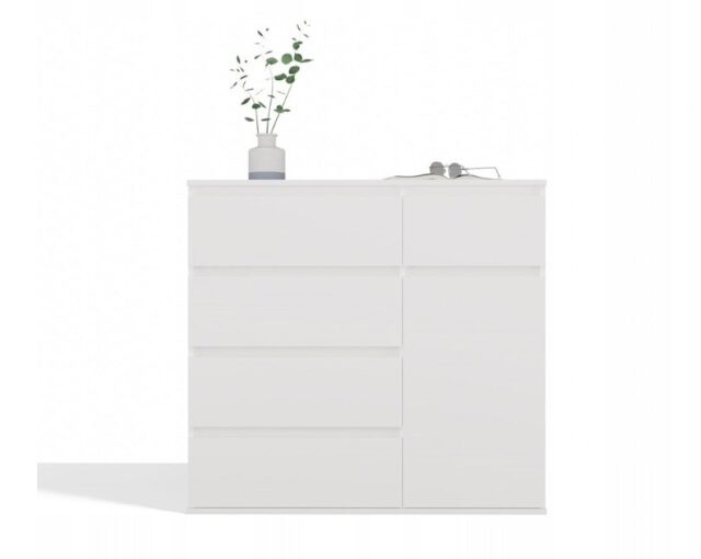 MALWA 1D5S WHITE CHEST OF DRAWERS - imagine 9