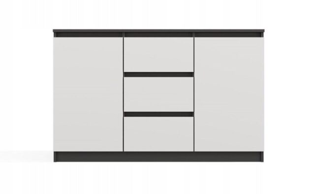 CHEST OF DRAWERS 2 DOORS 3 DRAWERS ANTHRACITE/WHITE - imagine 4