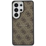 Guess PU Leather 4G Gold Frame Magnetic Zadní Kryt pro Samsung Galaxy S26 Ultra Brown - imagine 4