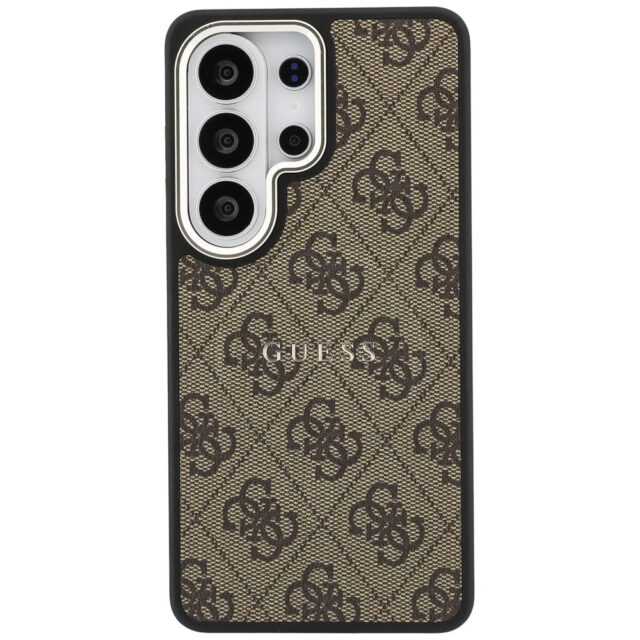 Guess PU Leather 4G Gold Frame Magnetic Zadní Kryt pro Samsung Galaxy S26 Ultra Brown - imagine 4