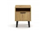 SCANDI 1S SLIM OAK ARTISAN BEDSIDE TABLE