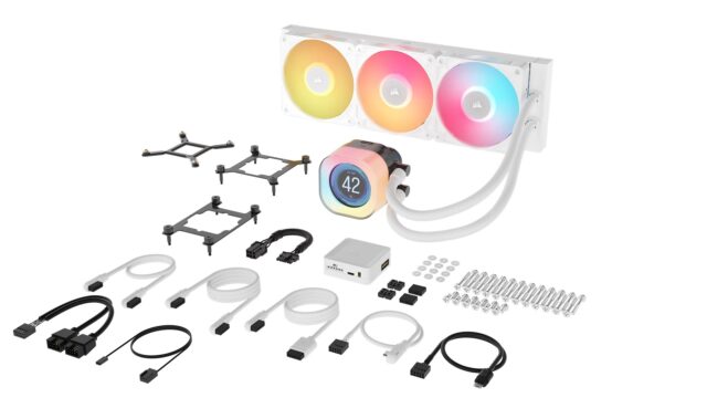 Corsair iCUE LINK TITAN 360 RX LCD Processor All-in-one liquid cooler 12 cm White 1 pc(s) - imagine 4