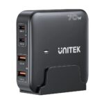 GaN network charger - Unitek P1228ABK01-EU | 70W 2x USB-C 2x USB-A
