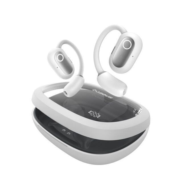 Baseus Eli Fit Open- Ear Headset Wireless Connectivity/Music USB Type-C Bluetooth White - imagine 6