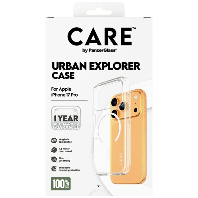 CARE by PanzerGlass Flagship Urban Explorer Case w. White MagSafe for iPhone 17 Pro Clear - imagine 5